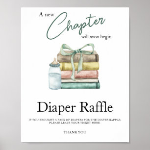 waterverf baby shower luier raffle nieuwe hoofdstu poster