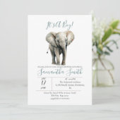 Waterverf Baby shower Olifant Uitnodiging (Staand voorkant)