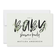 Waterverf baby shower olijfbladeren