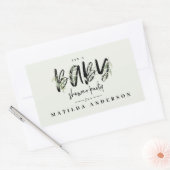 Waterverf baby shower olijfbladeren rechthoekige sticker (Envelop)