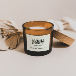 Waterverf baby shower olijfbladeren rechthoekige sticker