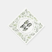 Waterverf baby shower olijfbladeren servet (Hoek)