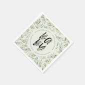 Waterverf baby shower olijfbladeren servet (Hoek)