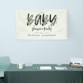 Waterverf baby shower olijfbladeren spandoek (Beurs)