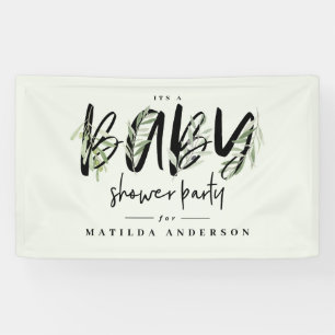 Waterverf baby shower olijfboomgaard spandoek
