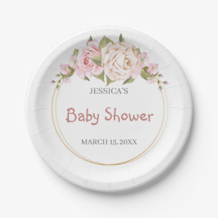 Waterverf Baby shower Papieren Borden Bordje