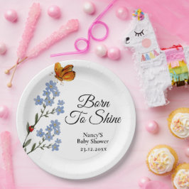 Waterverf Baby shower Papieren Bordje