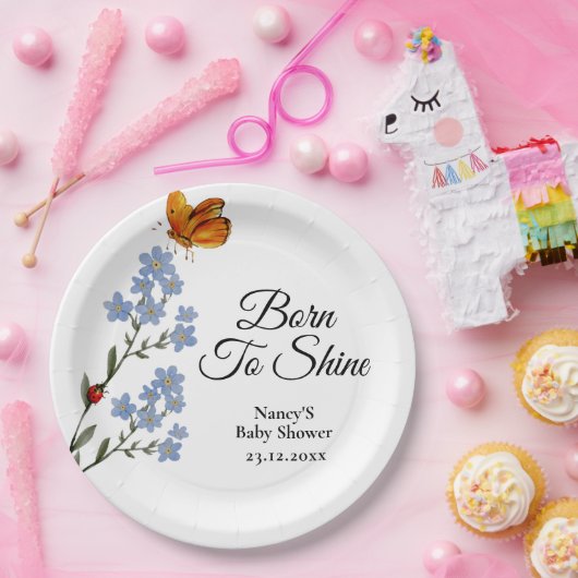 Waterverf Baby shower Papieren Bordje (Feest)