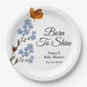 Waterverf Baby shower Papieren Bordje (Voorkant)