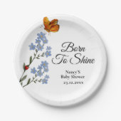 Waterverf Baby shower Papieren Bordje (Voorkant)