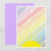 Waterverf Baby shower pastel regenboog Kaart (Voorkant / Achterkant)