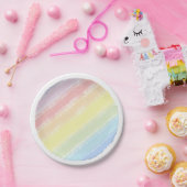 Waterverf Baby shower pastel regenboog Papieren Bordje (Feest)