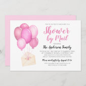 Waterverf Baby shower per post lange afstand Kaart (Voorkant / Achterkant)