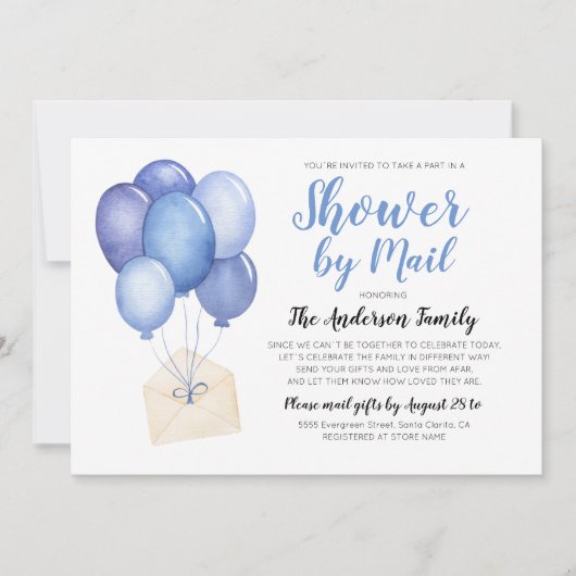 Waterverf Baby shower per post lange afstand Kaart (Voorkant)