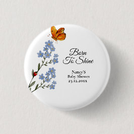 Waterverf Baby shower Ronde Button 3,2 Cm