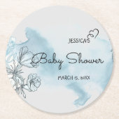 Waterverf Baby shower Ronde Onderzetter (Voorkant)