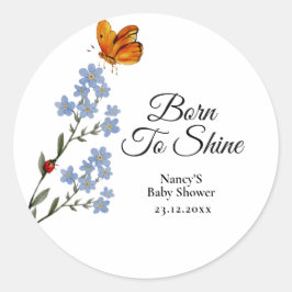 Waterverf Baby shower Ronde Sticker