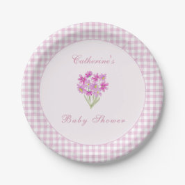 Waterverf Baby Shower Roze Bloemen Papieren Borden Bordje