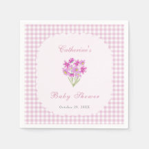 Waterverf Baby Shower Roze Bloemen Servetten