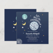 Waterverf Baby shower ruimtewetenschap Kaart (Voorkant / Achterkant)