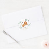 Waterverf Baby shower schattig dierlijk  Ronde Sticker (Envelop)