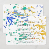 Waterverf baby shower Spletters verf Kaart (Voorkant / Achterkant)