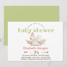 Waterverf Baby shower Teapot Flowers