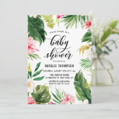 Waterverf Baby shower tropisch Lijst Kaart (Staand voorkant)