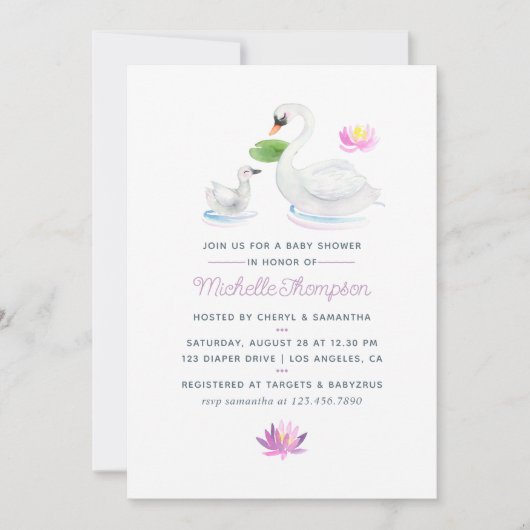 Waterverf Baby shower uitnodiging (Voorkant)