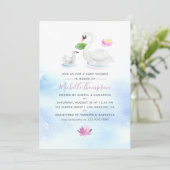 Waterverf Baby shower uitnodiging (Staand voorkant)