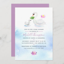 Waterverf Baby shower uitnodiging