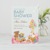 Waterverf Baby shower Uitnodiging (Staand voorkant)