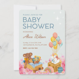 Waterverf Baby shower Uitnodiging