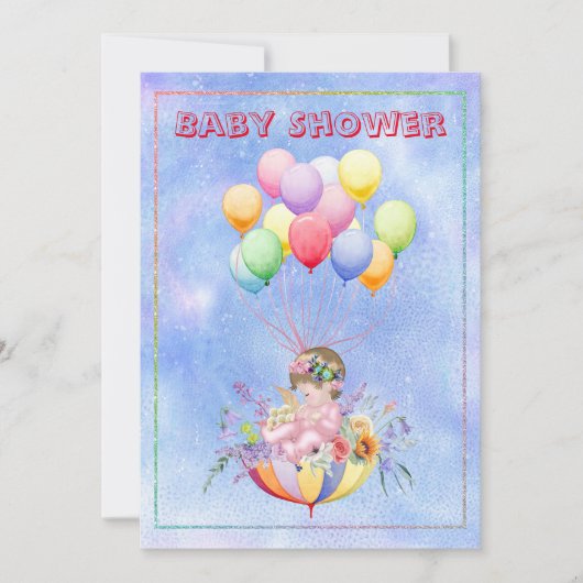 Waterverf Baby shower Uitnodiging (Voorkant)