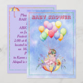 Waterverf Baby shower Uitnodiging (Voorkant / Achterkant)