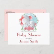 Waterverf Baby shower Uitnodiging Briefkaart