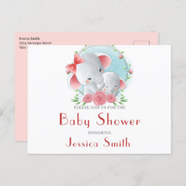 Waterverf Baby shower Uitnodiging Briefkaart