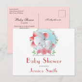 Waterverf Baby shower Uitnodiging Briefkaart (Voorkant / Achterkant)