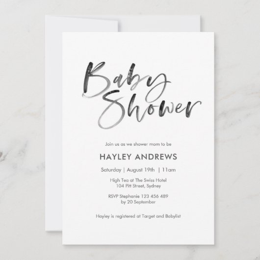 Waterverf Baby shower uitnodiging lime groen (Voorkant)