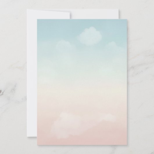 Waterverf Baby shower Uitnodiging met ballonnen (Achterkant)