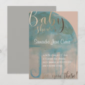 Waterverf Baby shower Uitnodiging tot urbanisatie (Voorkant / Achterkant)