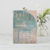 Waterverf Baby shower Uitnodiging tot urbanisatie (Staand voorkant)