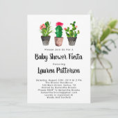 Waterverf Baby Shower-uitnodigingen, Fiesta Kaart (Staand voorkant)