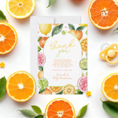 Waterverf Baby shower van citrusvruchten Bedankkaart