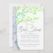 Waterverf Baby shower van de Boom van de Lente Kaart (Voorkant)