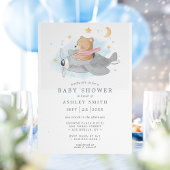 Waterverf Baby shower van het Beer van het vliegtu Kaart