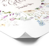 Waterverf Baby shower van wilde bloemen Poster (Hoek)