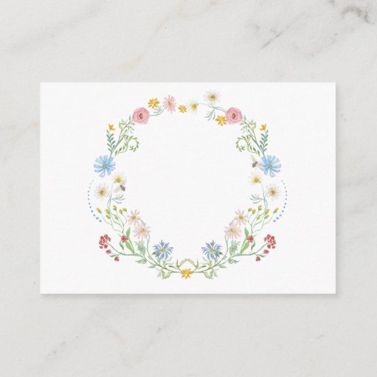 Waterverf Baby shower van wilde bloemen van bijenb Informatiekaartje (Achterkant)