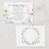 Waterverf Baby shower van wilde bloemen van bijenb Informatiekaartje (Voorkant / Achterkant)