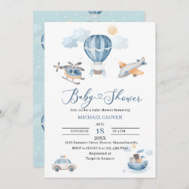 Waterverf baby shower Vervoer Kaart